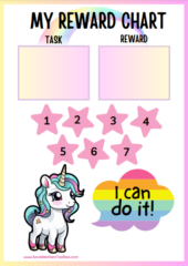 Free 7 day reward chart behaviour free download unicorn