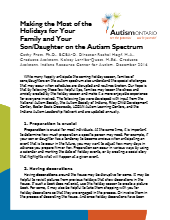 Making the Most of the Holidays for Your Family and Your Son/Daughter on the Autism Spectrum