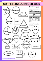 My feelings in colour free printable worksheet download