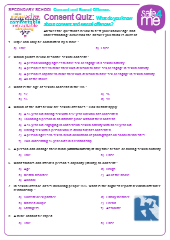 Consent and Sexual Offences Quiz free printable pdf download