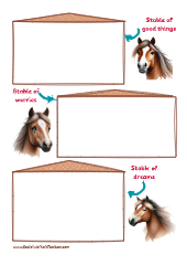 Three 3 stables horses template worksheet-