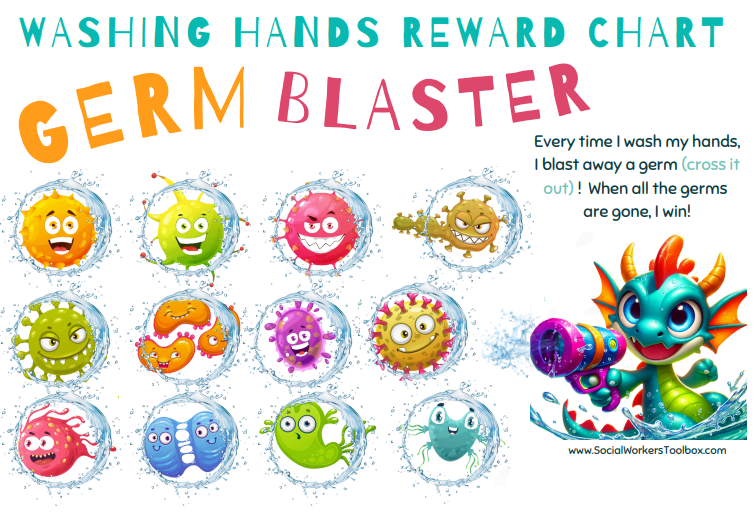 Washing hands behaviour reward chart